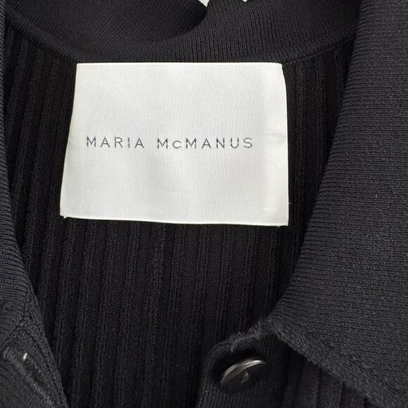 Maria McManus Ribbed Knit Maxi Dress w Collar in Black, size Small - Picture 4 of 7